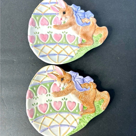 Fitz and Floyd Other - Vintage Fitz and Floyd Bunny Canape Plate Easter Set Of 2